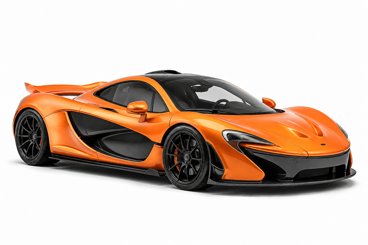Orange hypercar diecast car on white